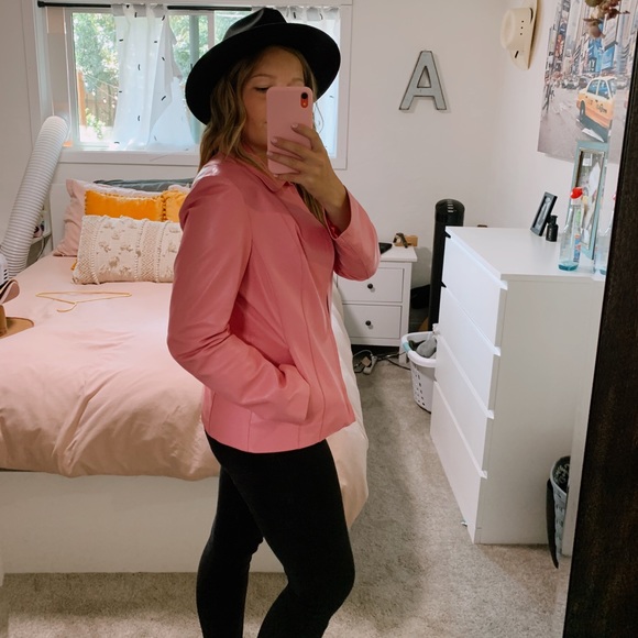 Black Rivet pink 100% leather zip up jacket - Picture 15 of 16